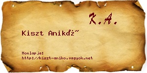 Kiszt Anikó névjegykártya